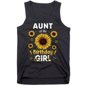 Aunt Of The Birthday Sunflower Party Family Matching Tank Top