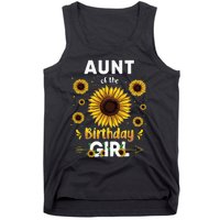 Aunt Of The Birthday Sunflower Party Family Matching Tank Top