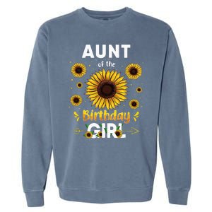 Aunt Of The Birthday Sunflower Party Family Matching Garment-Dyed Sweatshirt