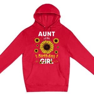 Aunt Of The Birthday Sunflower Party Family Matching Premium Pullover Hoodie