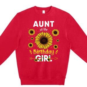 Aunt Of The Birthday Sunflower Party Family Matching Premium Crewneck Sweatshirt