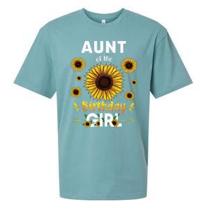 Aunt Of The Birthday Sunflower Party Family Matching Sueded Cloud Jersey T-Shirt