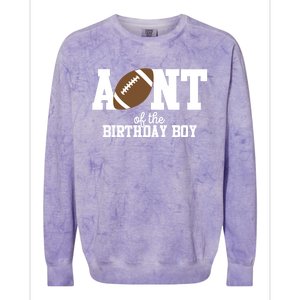 Aunt Of The Birthday Football Lover First Birthday Party Gift Colorblast Crewneck Sweatshirt