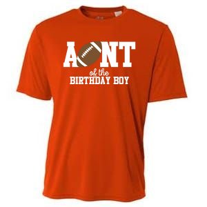 Aunt Of The Birthday Football Lover First Birthday Party Gift Cooling Performance Crew T-Shirt