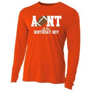 Aunt Of The Birthday Football Lover First Birthday Party Gift Cooling Performance Long Sleeve Crew