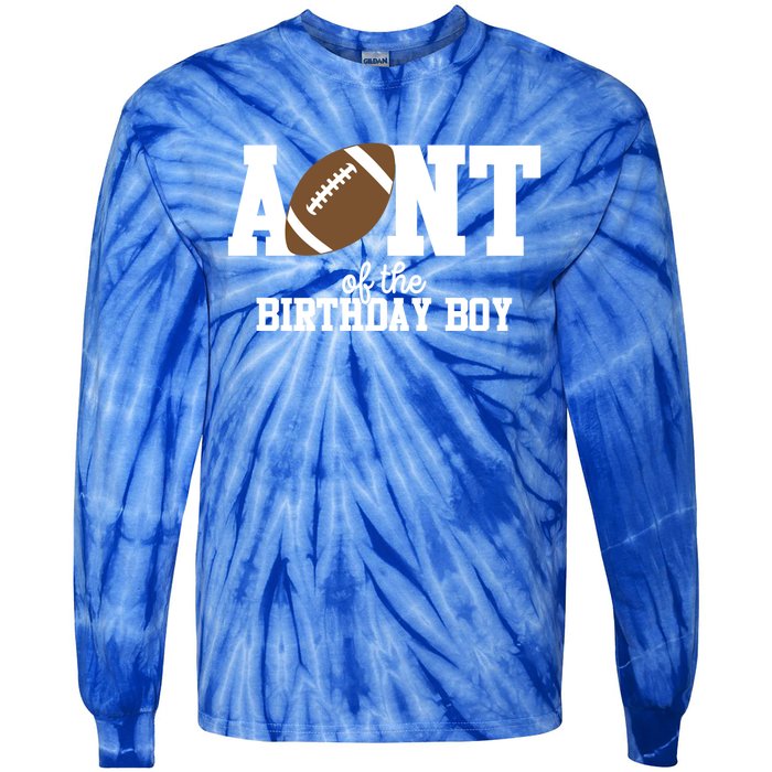 Aunt Of The Birthday Football Lover First Birthday Party Gift Tie-Dye Long Sleeve Shirt