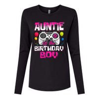 Auntie Of The Birthday Boy Matching Video Gamer Birthday Womens Cotton Relaxed Long Sleeve T-Shirt