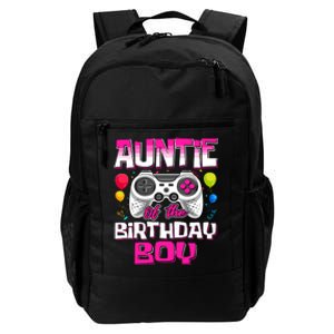 Auntie Of The Birthday Boy Matching Video Gamer Birthday Daily Commute Backpack