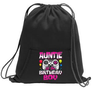 Auntie Of The Birthday Boy Matching Video Gamer Birthday Sweatshirt Cinch Pack Bag