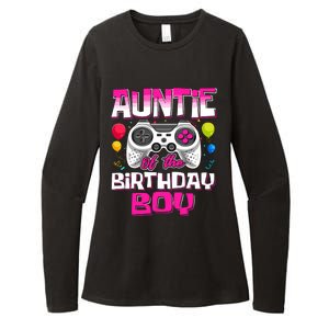 Auntie Of The Birthday Boy Matching Video Gamer Birthday Womens CVC Long Sleeve Shirt