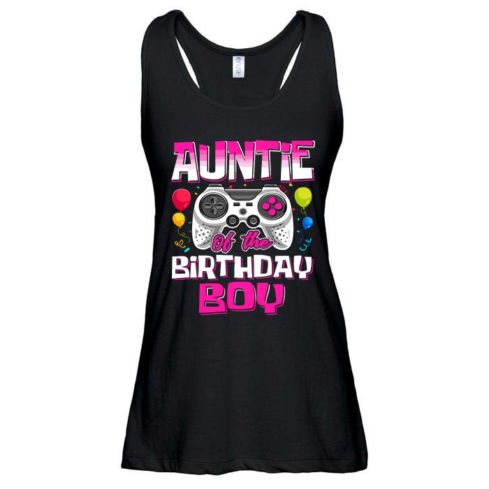 Auntie Of The Birthday Boy Matching Video Gamer Birthday Ladies Essential Flowy Tank