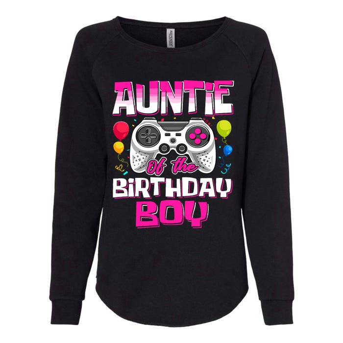 Auntie Of The Birthday Boy Matching Video Gamer Birthday Womens California Wash Sweatshirt