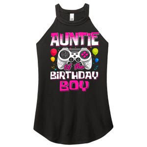 Auntie Of The Birthday Boy Matching Video Gamer Birthday Women's Perfect Tri Rocker Tank