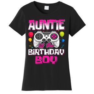 Auntie Of The Birthday Boy Matching Video Gamer Birthday Women's T-Shirt