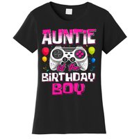 Auntie Of The Birthday Boy Matching Video Gamer Birthday Women's T-Shirt