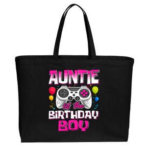 Auntie Of The Birthday Boy Matching Video Gamer Birthday Cotton Canvas Jumbo Tote