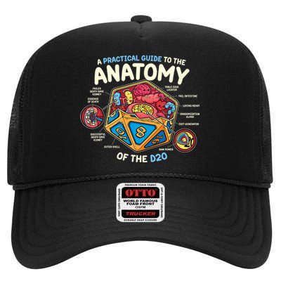 Anatomy Of The D20 Polyhedral 20 Sided Dice Funny Rpg High Crown Mesh Back Trucker Hat