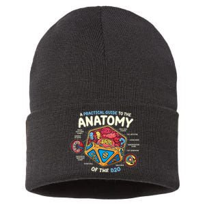 Anatomy Of The D20 Polyhedral 20 Sided Dice Funny Rpg Sustainable Knit Beanie