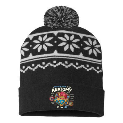 Anatomy Of The D20 Polyhedral 20 Sided Dice Funny Rpg USA-Made Snowflake Beanie