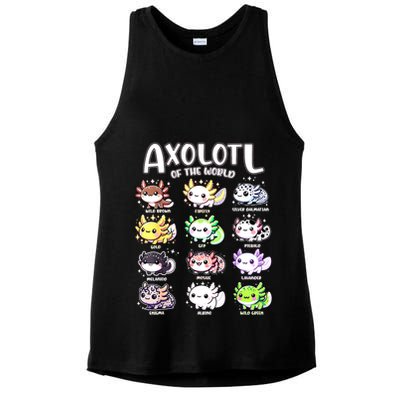 Axolotls Of The World Kawaii Types Of Axolotl Fish Amphibian Ladies PosiCharge Tri-Blend Wicking Tank