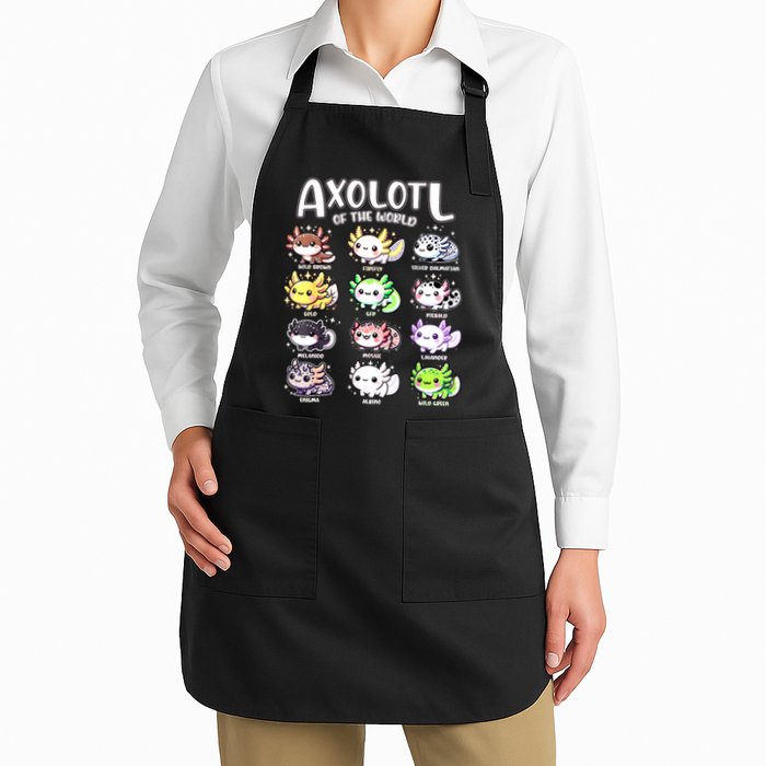 Axolotls Of The World Kawaii Types Of Axolotl Fish Amphibian Apron