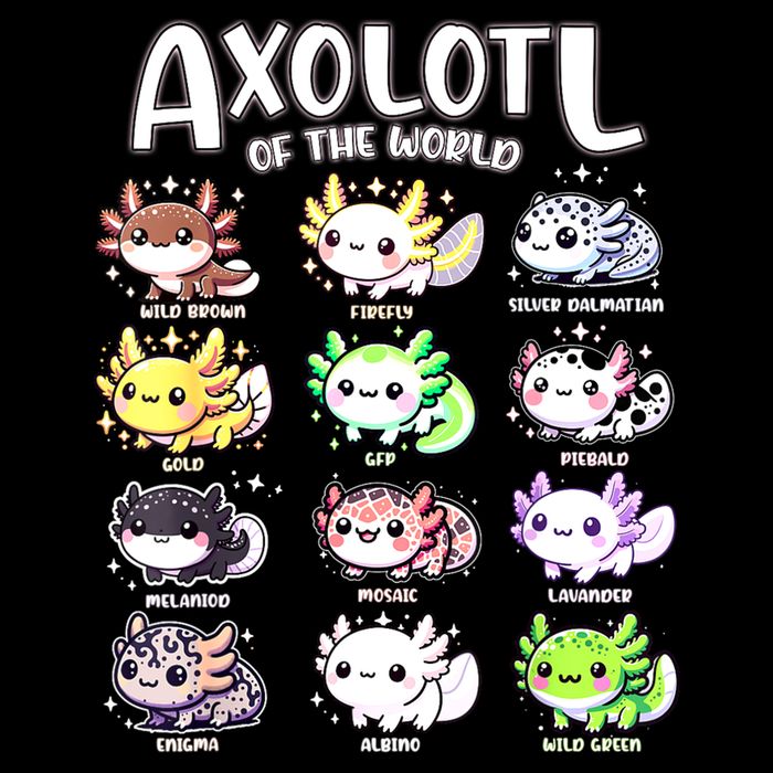 Axolotls Of The World Kawaii Types Of Axolotl Fish Amphibian Backpack