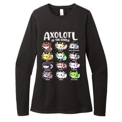 Axolotls Of The World Kawaii Types Of Axolotl Fish Amphibian Womens CVC Long Sleeve Shirt