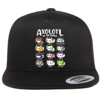 Axolotls Of The World Kawaii Types Of Axolotl Fish Amphibian Flatbill Hat