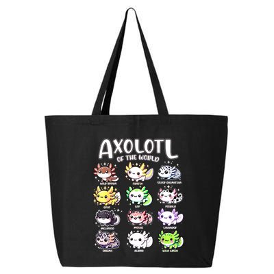 Axolotls Of The World Kawaii Types Of Axolotl Fish Amphibian 25L Jumbo Tote