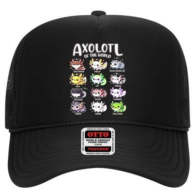 Axolotls Of The World Kawaii Types Of Axolotl Fish Amphibian Trucker Hat