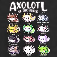 Axolotls Of The World Kawaii Types Of Axolotl Fish Amphibian Hat