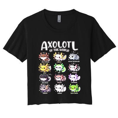 Axolotls Of The World Kawaii Types Of Axolotl Fish Amphibian Crop Top