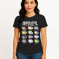 Axolotls Of The World Kawaii Types Of Axolotl Fish Amphibian Womens T-Shirt