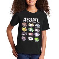 Axolotls Of The World Kawaii Types Of Axolotl Fish Amphibian Kids T-Shirt