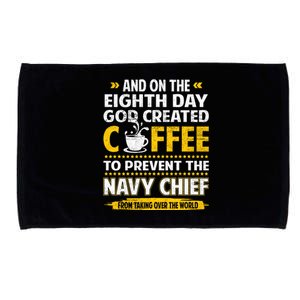 Chief And On The 8th Day God Created Coffee Na Vy Microfiber Hand Towel