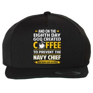 Chief And On The 8th Day God Created Coffee Na Vy Wool Snapback Cap