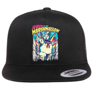 Attack Of The Marshmallow Flat Bill Trucker Hat