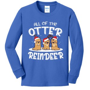 All Of The Otter Reindeer Christmas Otter Lover Great Gift Kids Long Sleeve Shirt