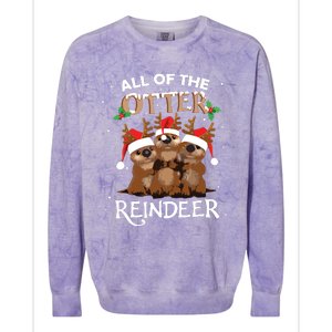 All Of The Otter Reindeer Christmas Funny Cute Colorblast Crewneck Sweatshirt