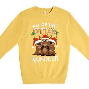 All Of The Otter Reindeer Christmas Funny Cute Premium Crewneck Sweatshirt