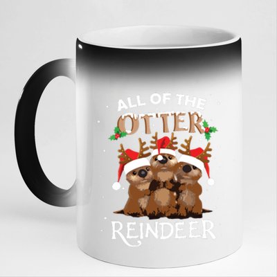 All Of The Otter Reindeer Christmas Funny Cute 11oz Black Color Changing Mug