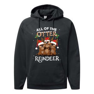 All Of The Otter Reindeer Christmas Funny Cute Performance Fleece Hoodie