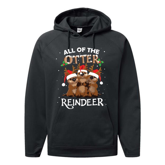 All Of The Otter Reindeer Christmas Funny Cute Performance Fleece Hoodie