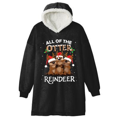 All Of The Otter Reindeer Christmas Funny Cute Hooded Wearable Blanket