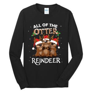 All Of The Otter Reindeer Christmas Funny Cute Tall Long Sleeve T-Shirt