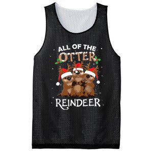 All Of The Otter Reindeer Christmas Funny Cute Mesh Reversible Basketball Jersey Tank