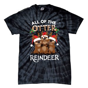 All Of The Otter Reindeer Christmas Funny Cute Tie-Dye T-Shirt