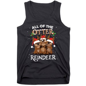 All Of The Otter Reindeer Christmas Funny Cute Tank Top