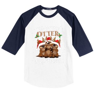 All Of The Otter Reindeer Christmas Funny Cute Baseball Sleeve Shirt