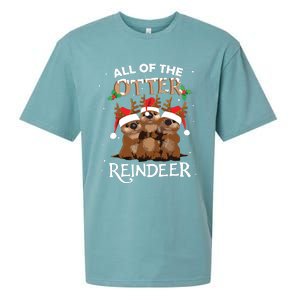 All Of The Otter Reindeer Christmas Funny Cute Sueded Cloud Jersey T-Shirt